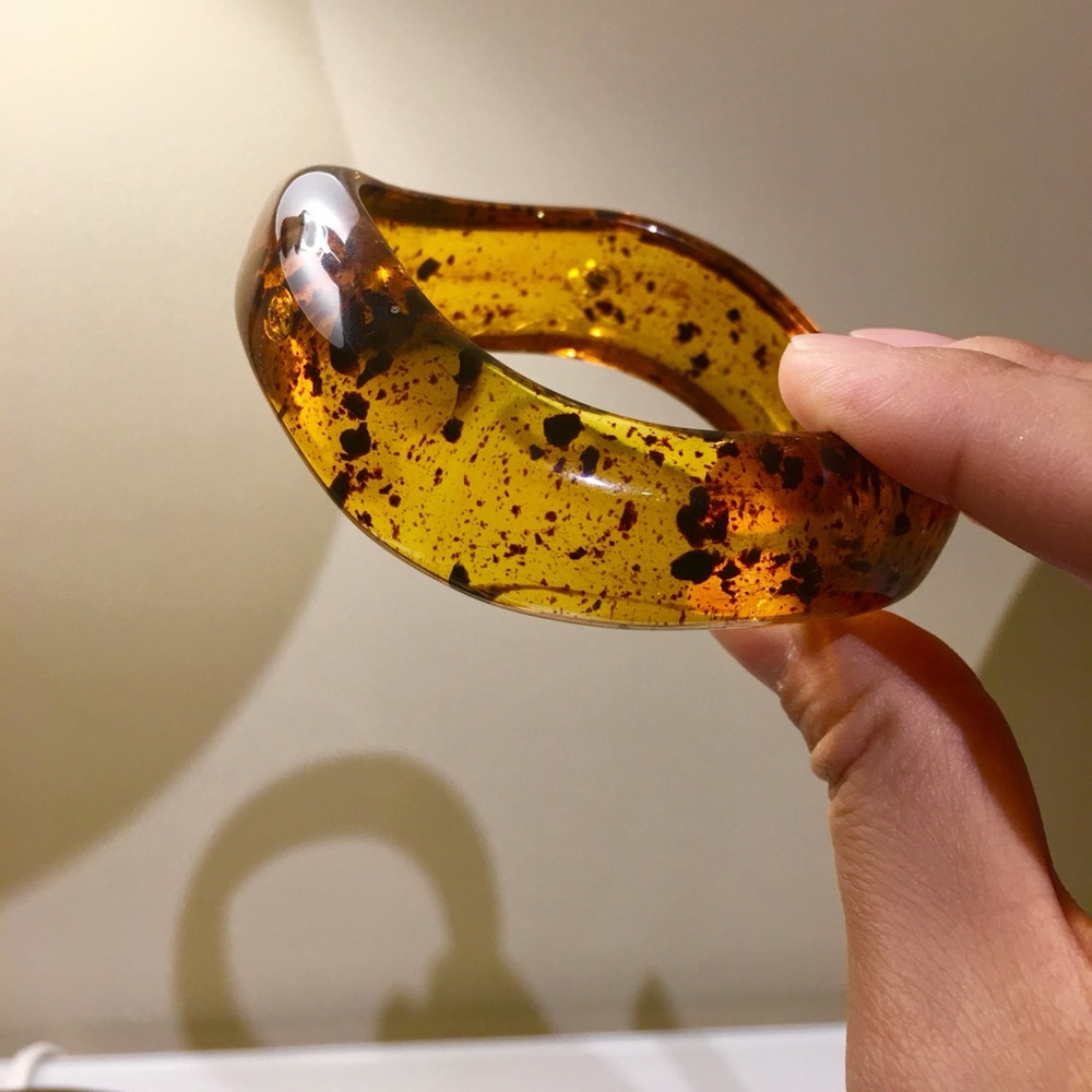 Amber Resin Bangle Bracelet